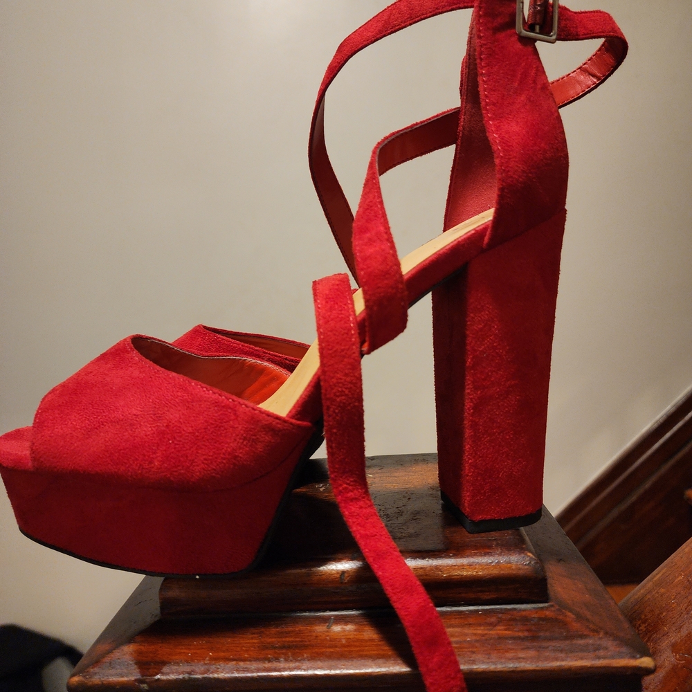 Elegant Red Platform Heels